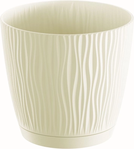 Doniczka Sandy z podstawką 10,8 cm – kremowa