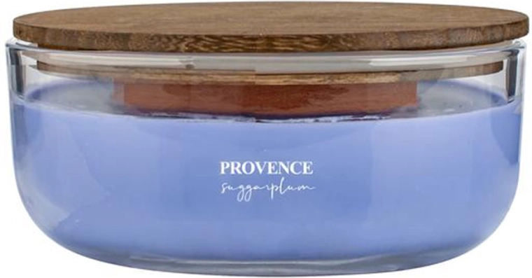 Świeca zapachowa w szkle PROVENCE z drewnianym knotem sugarplum 24 h