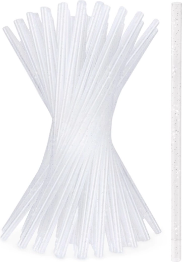 Zestaw błyszczących wielorazowych słomek 22 cm – 50 szt.