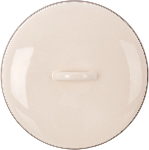 Emaliowana kremowa pokrywka 26,5 cm