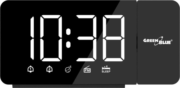 Cyfrowy radiobudzik z wyświetlaczem LED i radiem FM GreenBlue