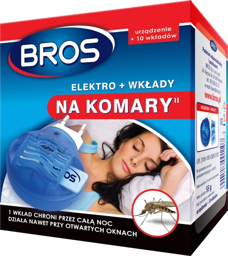 Elektrofumigator przeciw komarom z 10 wkładami BROS