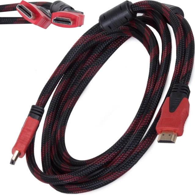 Kabel HDMI 2.0 4K 3D, 3 m, pozłacane złącza, w oplocie