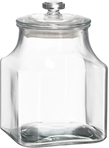 Szklane kwadratowe naczynie 2,8 l ze szklaną pokrywką