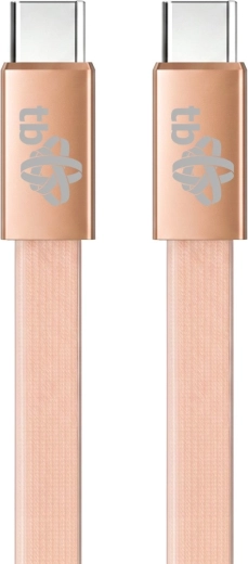 Płaski silikonowy kabel USB-C na USB-C 1 m brzoskwiniowy