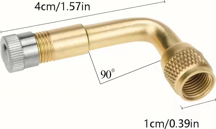 Metalowa kątowa przedłużka wentyla 90° – zestaw 100 szt.