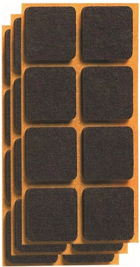 Samoprzylepne filcowe podkładki pod meble 20 × 20 mm, brązowe (24 szt.)