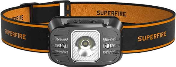 Latarka czołowa SUPERFIRE HL75-X, 220 lm, ładowanie USB