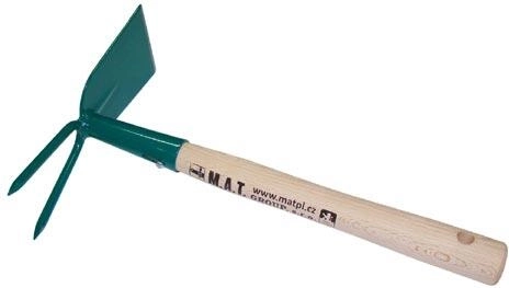 Pielnik ręczny z trzonkiem, 2 zęby, 27 cm