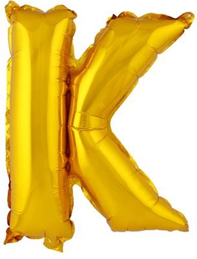 Balon foliowy TORO litera K 30 cm złoty