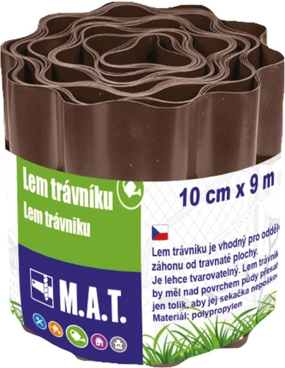 Plastowa obrzeża trawnika 10 cm x 9 m brązowa