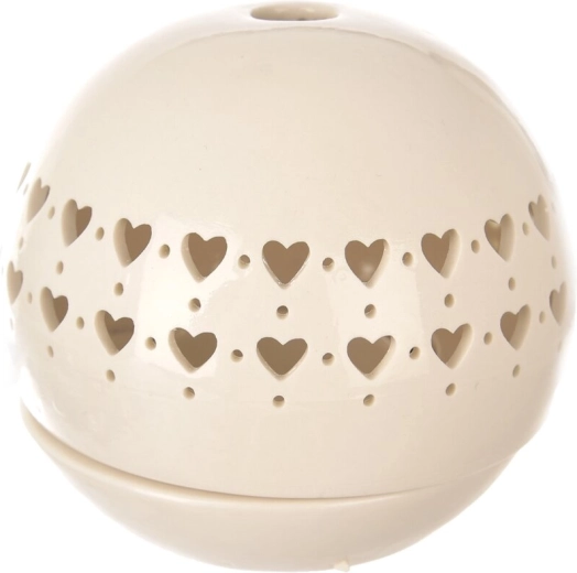 Biały ceramiczny świecznik w kształcie serca