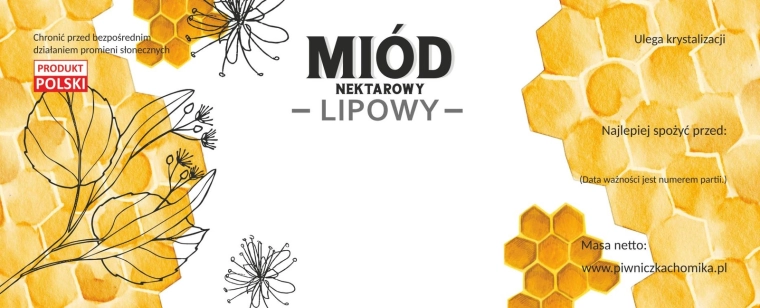 Zestaw etykiet na lipowy miód nektarowy 154 × 60 mm, 100 szt.