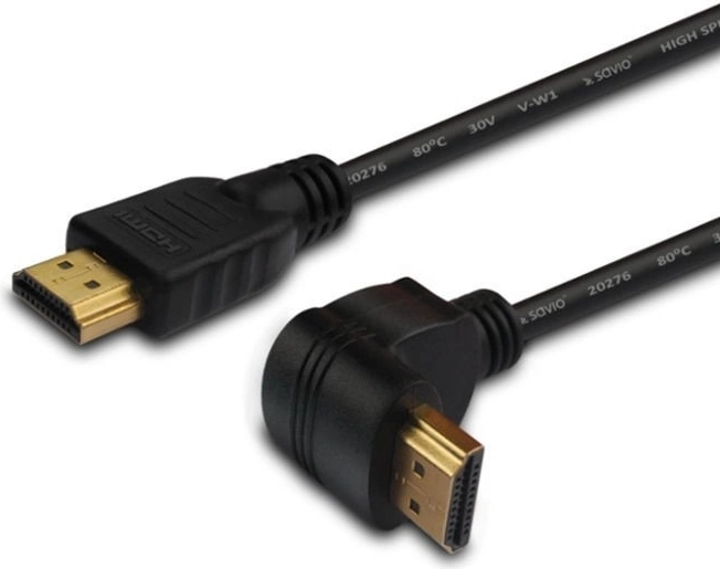 Kątowy kabel HDMI złoty v1.4 3D, 4Kx2K, 1,5 m, CL-04
