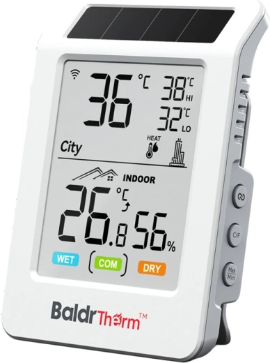 Baldrtherm solarnie zasilany termohigrometr Wi‑Fi HCS596WB