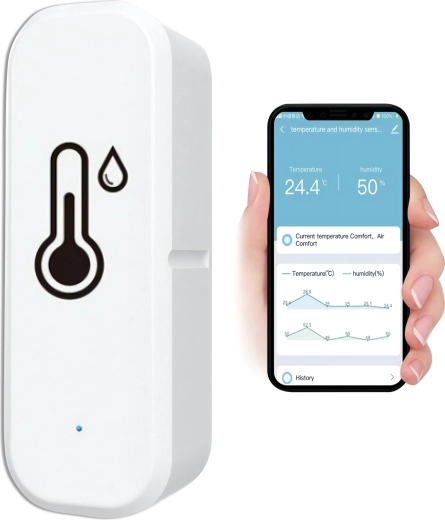 Inteligentny termometr i higrometr WiFi Tuya Smart (Alexa i Asystent Google) - 1 szt.