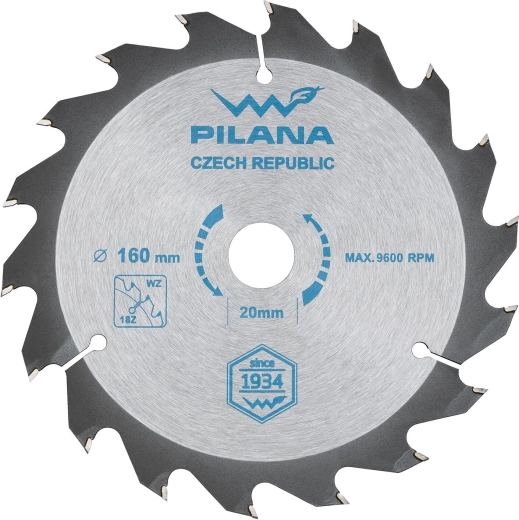 Tarcza pilarska PILANA 160 mm, 18 zębów, WZ, SK