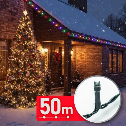 Kolorowy łańcuch świetlny LED 50 m, 1000 LED