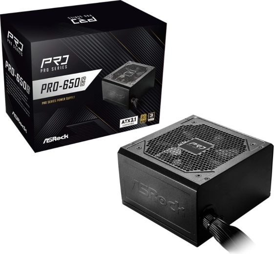 Zasilacz ASRock Pro series 650 W 80 Plus Gold (niemodularny)