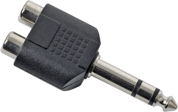 Adapter Y 2× gniazdo RCA na wtyczkę Jack 6,3 mm