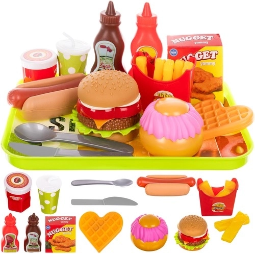 Dziecięcy zestaw do zabawy w fast food (26 elementów)