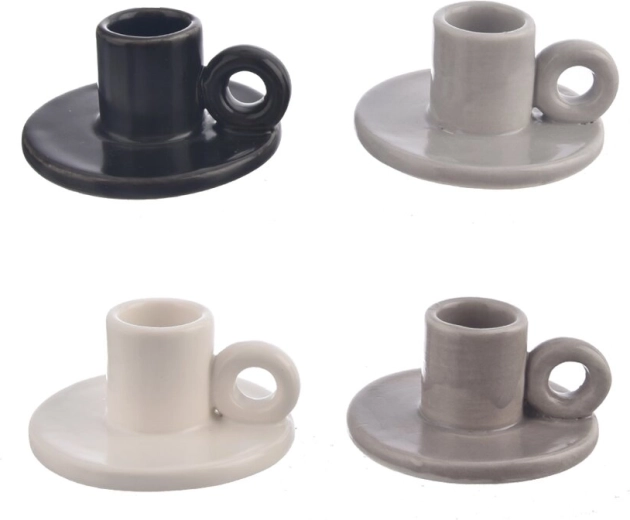 Porcelanowy świecznik z dekoracyjnym „uchem” (4 warianty)