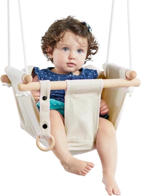 Dziecięca bawełniana huśtawka tekstylna 2KIDS TOYS, beżowa