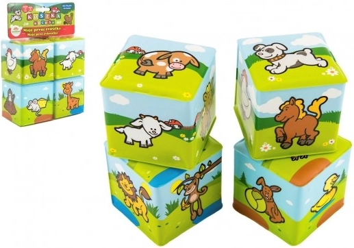 Piankowe klocki moje pierwsze zwierzątka 7 × 7 cm, 4 szt.