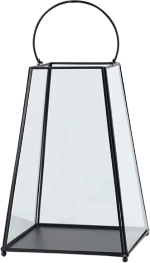 Minimalistyczna metalowa latarnia stożkowa 21 × 21 × 31,5 cm