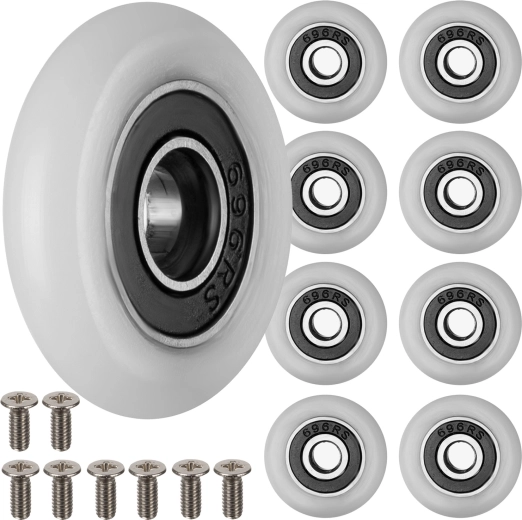 Ruhhy kółka do kabiny prysznicowej z łożyskiem kulkowym 23 × 6 mm (8 szt.)