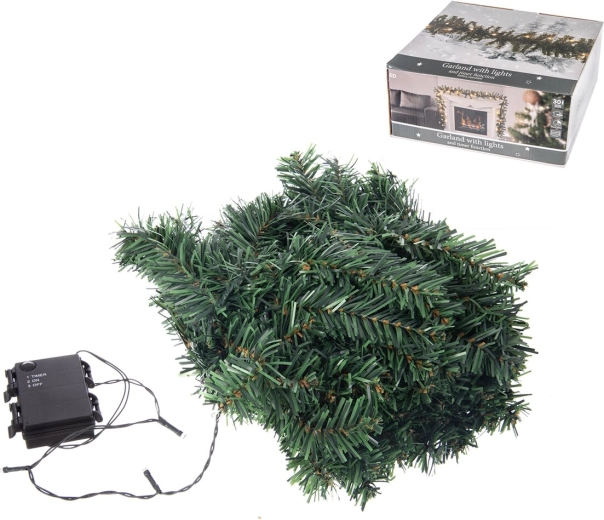 Zielona girlanda świetlna LED z timerem 270 cm (30 LED)