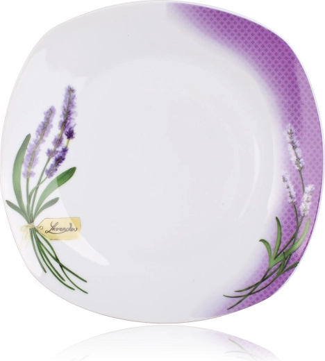 Nowoczesny, kwadratowy kształt z lawendowym dekorem