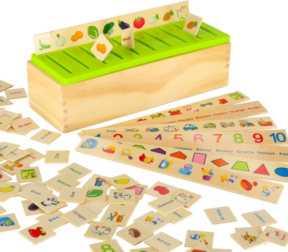 Nauka przez sortowanie: liczby, kształty, zwierzęta i owoce