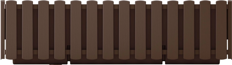 Skrzynka na balustradę z deseniem lamelowym 58 cm – brązowa