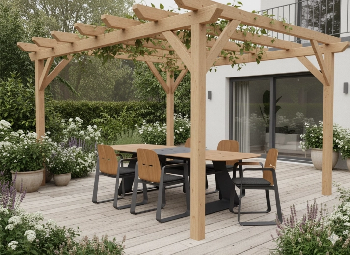 Teakowe podłokietniki i trwałe wykończenie powierzchni