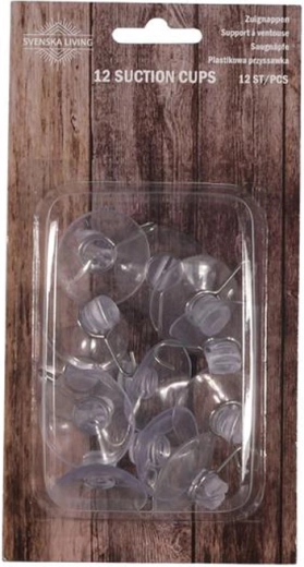 Zestaw przyssawek z haczykiem 32 mm, 12 szt.