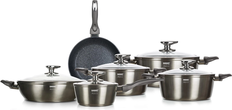 Zestaw naczyń Banquet Metallic Platinum – 11 szt.