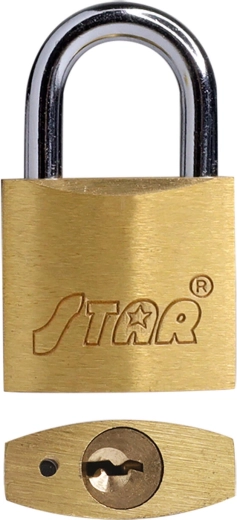 Kłódka STAR 40 mm mosiężna, 3 klucze
