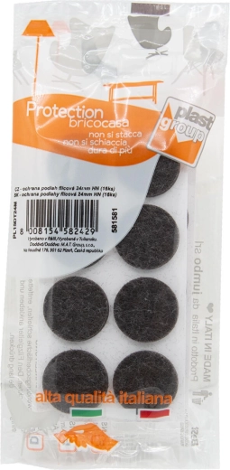 Filcowe samoprzylepne podkładki pod meble 24 mm, brązowe (16 szt.)