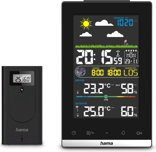 Stacja pogodowa HAMA Jamaica, czarna