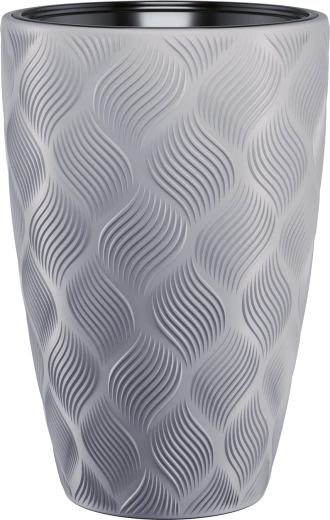 Doniczka FLOW Slim 30 cm platyna z wkładem