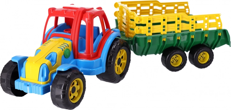 Plastikowy traktor z przyczepą dla dzieci