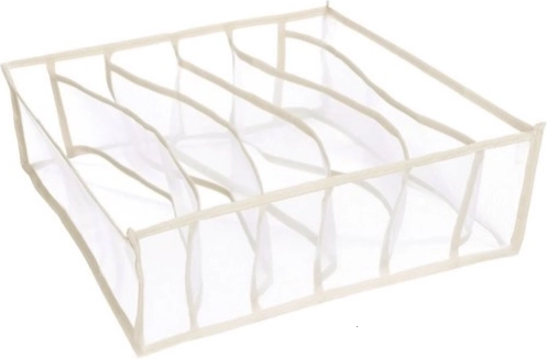 Organizer do szafy z 6 przegródkami na bieliznę – biały