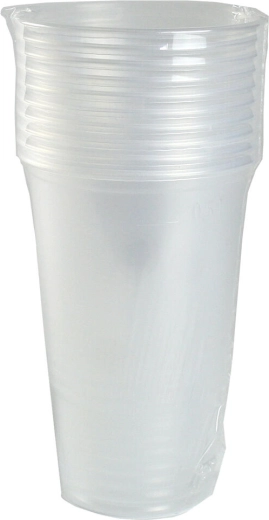 Plastowy kubek 500 ml przezroczysty – zestaw 10 szt.
