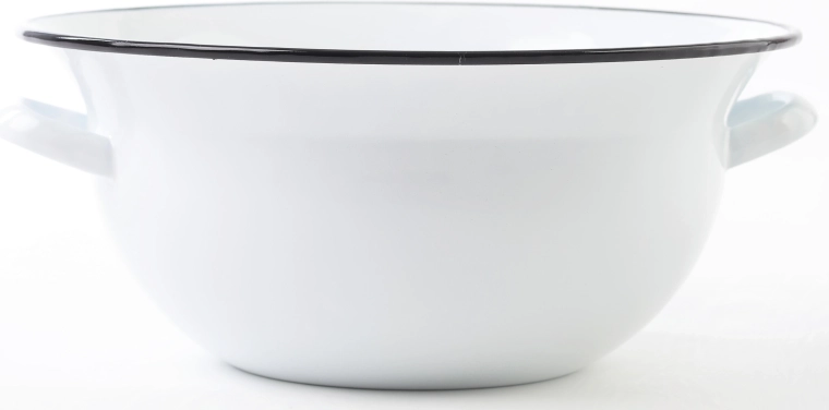 Emaliowana misa z uchwytami 38 cm, 10 l – biała
