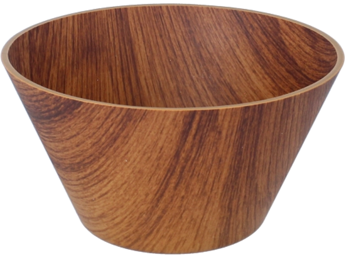 Plastowa misa sałatkowa 16 cm, brązowa (orzech)