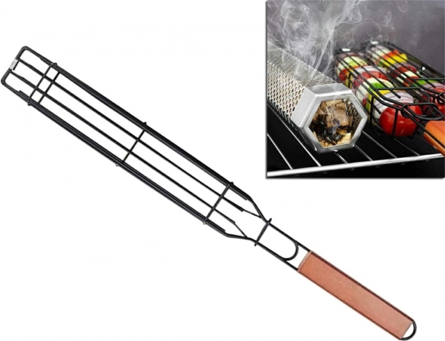 Zamykany kosz do grillowania 49 cm z nieprzywierającą powłoką