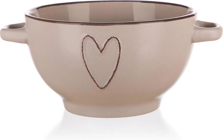 Ceramiczna miska HEART 14 cm beżowa