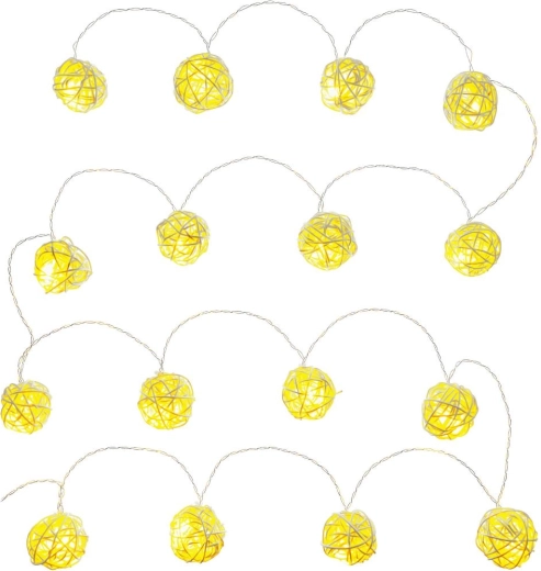 Retlux naturalny łańcuch świetlny z kulkami, 16 LED