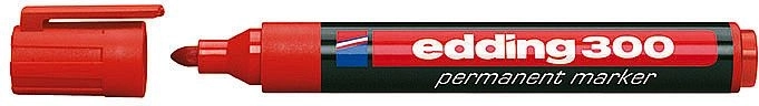 Przemysłowy permanentny marker czerwony Edding 300